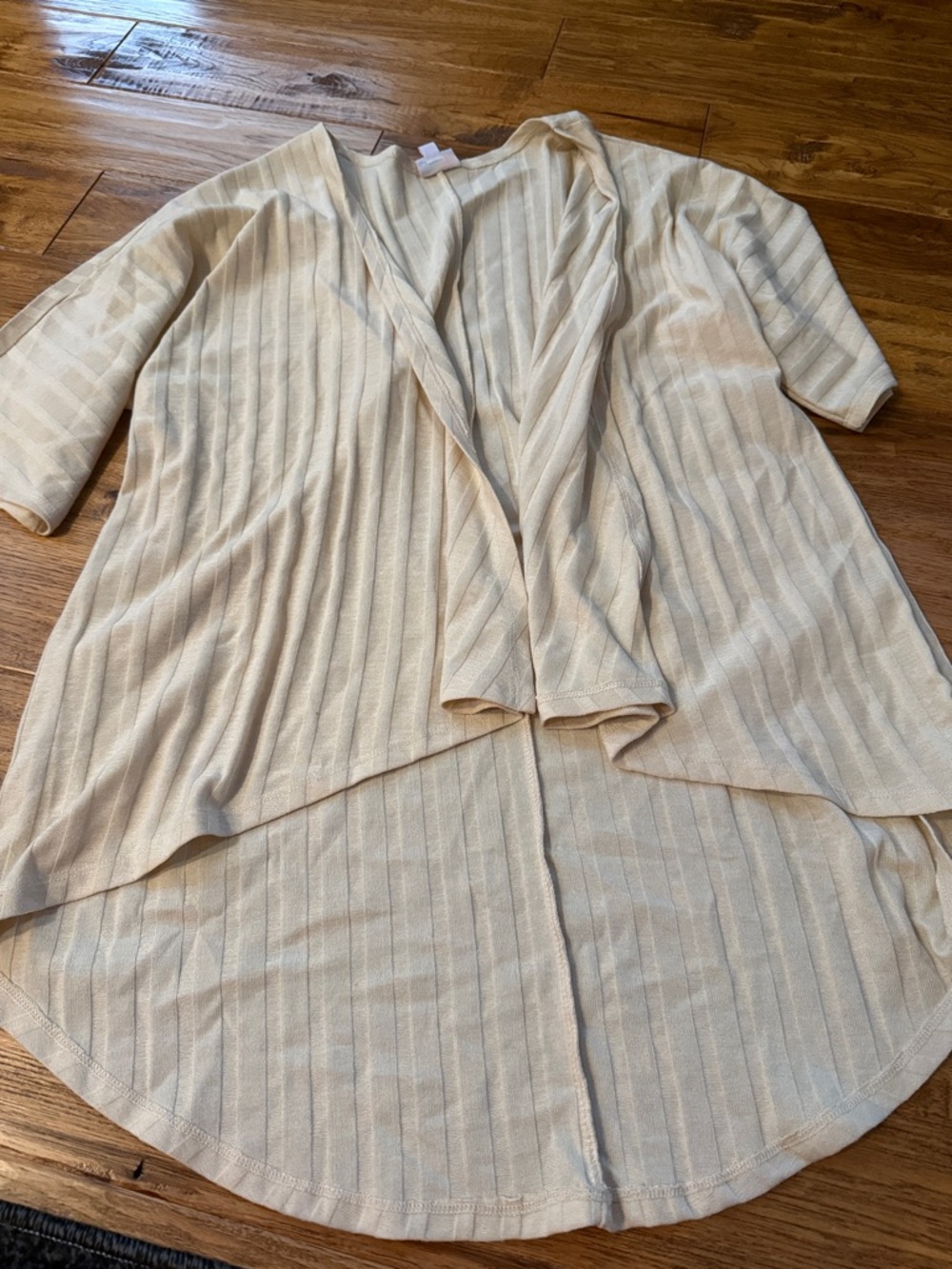 LuLaRoe Light Cream Ribbed Open Cardigan